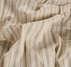 Lněná žakárová látka vzor proužky režná