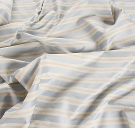 Bavlna žakár pruhy modrá/smetanová