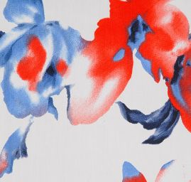 Letní úplet květy červenomodrý