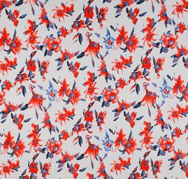 Letní úplet květy červenomodrý