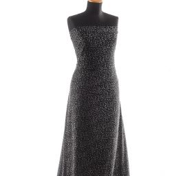 Letní úplet vzor malých nepravidelných puntíků černý