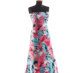 Úplet jemný viskozový květy akvarel