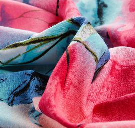 Úplet jemný viskozový květy akvarel