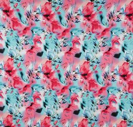 Úplet jemný viskozový květy akvarel