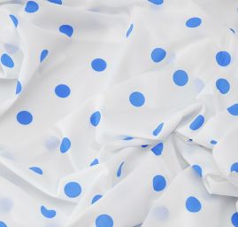 Úplet jemný modrý puntík bílý podklad