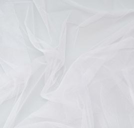 Tyl pružný jemný v bílé barvě