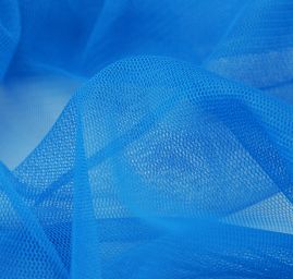 Tyl pružný jemný v modré barvě