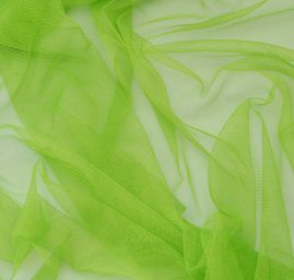 Tyl pružný jemný v jasně světle zelené