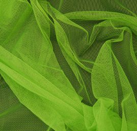 Tyl pružný jemný v jasně světle zelené