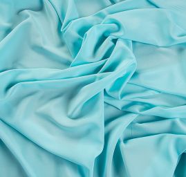 Krepdešín imitace hedvábí blankytně modré