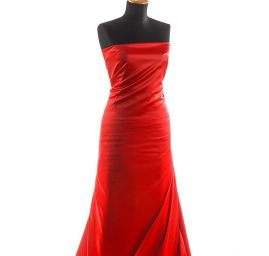 Satén pružný pololesk červený