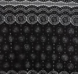 Krajka na mantilu květinový vzor černá