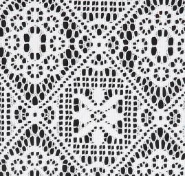 Imitace háčkováné krajky lomená bílá