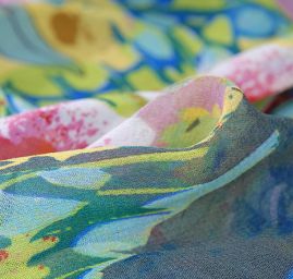 Šifon viskoza směs exotický motiv