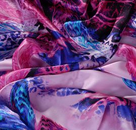 Hedvábný satén peří/gepard růžový