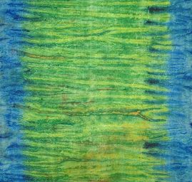 Batika kreš satén zeleno-modrá