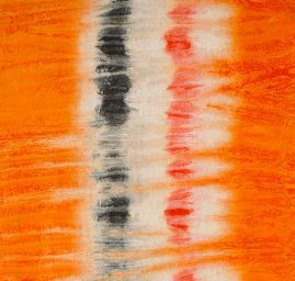 Šifon kreš batika oranžovo-černá