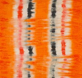 Šifon kreš batika oranžovo-černá
