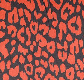 Hedvábný satén zvířecí vzor  skořicový