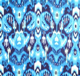 Hedvábný atlas matný abstraktní vzor zelenomodrý