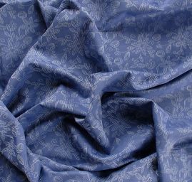 Viskozová žakárová látka květy modrobílá