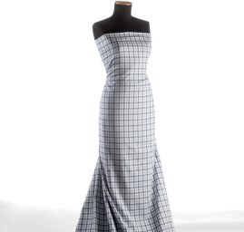 Bavlněná látka pružná modrá kostka