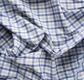 Bavlněná látka pružná modrá kostka