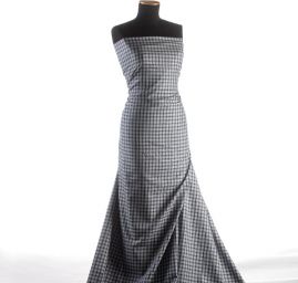 Bavlněná látka pružná jemná kostka modrá