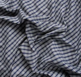 Bavlněná látka pružná jemná kostka modrá