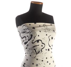 Hedvábný krepdešín avantgardí motiv