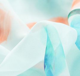 Hedvábný mušelín tisk květy