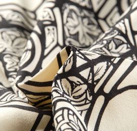 Kosýmová látka směs vlna hedvábí ornament