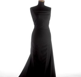 Hedvábný směsový krepdešín pružný černý