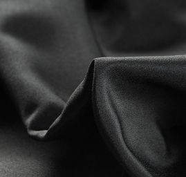 Hedvábný směsový krepdešín pružný černý