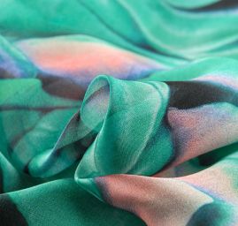 Hedvábí ponge květy zelené