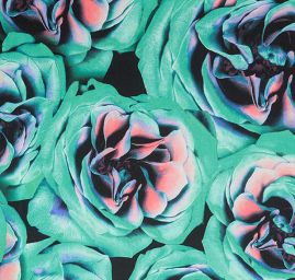 Hedvábí ponge květy zelené