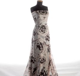 Hedvábí ponge květy růžové