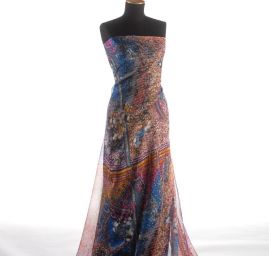 Šifon jemný kreš netradiční vzor