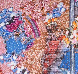 Šifon jemný kreš netradiční vzor