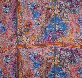 Šifon jemný kreš netradiční vzor