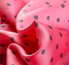 Šatová látka mikado růžová/černá