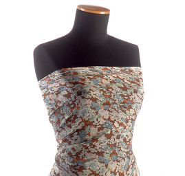 Šifon kreš hedvábný drobné květy