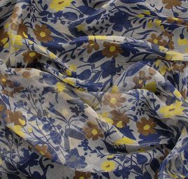 Šifon kreš květinový vzor II.jakost