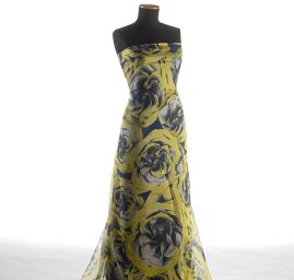 Hedvábí ponge květy žluté