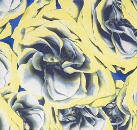 Hedvábí ponge květy žluté