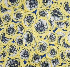 Hedvábí ponge květy žluté