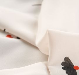 Žoržetová látka pastel béžová květy