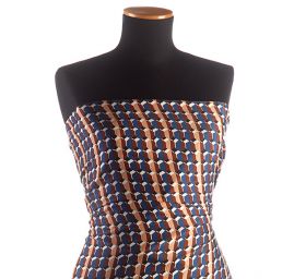 Šatová látka imitace hedvábí modrohnědá II.jakost