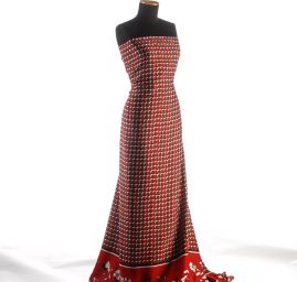 Šatová látka imitace hedvábí vínovočervená