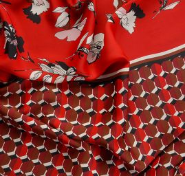 Šatová látka imitace hedvábí vínovočervená